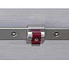 Stopper with locking knob for aluminum T rail system