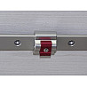 Stopper with locking knob for aluminum T rail system