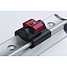Stopper with locking knob for aluminum system track