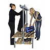 Wardrobe seat wood type A double-sided linear meter with shoe storage, with plastic hooks