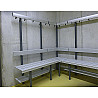 Wardrobe seat wood type B lm one side with shoe storage, with plastic hooks
