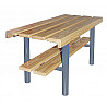 Wardrobe seat wood type D climb-over bench, with shoe storage