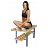 Wardrobe seat wood type D climb-over bench, with shoe storage