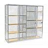 Equipment cabinet divided in the middle, light gray painted