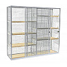 Equipment cabinet divided in the middle, light gray painted