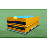 Driving and folding high jump mat