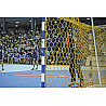 Handball goal net, hexagonal, yellow (pair)