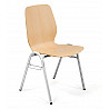 Stacking chair couplable, with beech seat