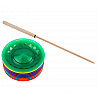 Juggling plate with two-piece wooden stick