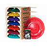Juggling plate with two-piece wooden stick