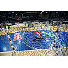 Handball goal net PP, 3,5 mm, mesh size 10 cm, hexagonal, white-black
