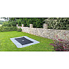 In-ground sports trampoline PRIMUS FLAT, 427 x 305 cm. The top-range in-ground sports trampoline with a safety net can be used b