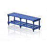 Bench plastic, single-sided, 200x45x49 cm, 5 seat profile, blue