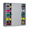 Steel cabinet with sliding doors