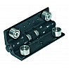 Carriage with four ball bearings for aluminum-system rail