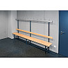 Wardrobe seat wood type B without shoe rack with stainless steel hooks, one side 
