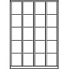 Compartment cabinet, with feet, 4 compartments, compartments 20
