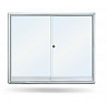 Aluminum showcase with sliding doors