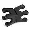 Connecting element with joint for plastic rods