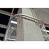Safety net-running rail 90 degree angle