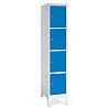 Wardrobe with feet, 1 section, 4 lockers