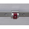 Stopper with locking knob for aluminum T rail system