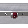 Stopper with locking knob for aluminum T rail system