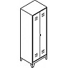 Wardrobe, with feet, 2 compartments