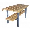 Wardrobe seat wood type D climb-over bench, with shoe storage
