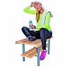 Wardrobe seat wood type D climb-over bench, with shoe storage