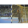 Handball goal net, hexagonal, yellow (pair)