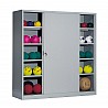 Steel cabinet with sliding doors