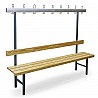 Wardrobe seat wood type B without shoe rack with stainless steel hooks, one side 