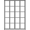Compartment cabinet, with feet, 4 compartments, compartments 20