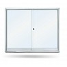 Aluminum showcase with sliding doors