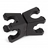 Connecting element with joint for plastic rods