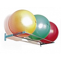 Wall shelf for large balls and unicycles