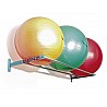 Wall shelf for large balls and unicycles
