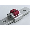 Stopper with locking knob for aluminum T rail system