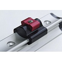 Stopper with locking knob for aluminum system track
