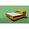 Driving and folding high jump mat