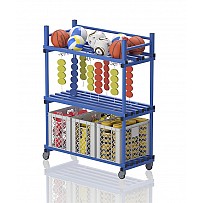 Mobiles plastic shelf with suspension, 138x60x177 cm