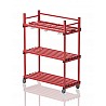Mobiles plastic shelf with suspension, 138x60x177 cm