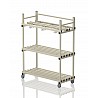 Mobiles plastic shelf with suspension, 138x60x177 cm