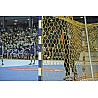 Handball goal net, hexagonal, yellow (pair)