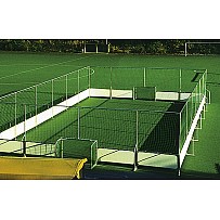 Street soccer court with net
