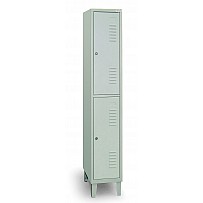 Locker, 2 compartments one above the other, 1 compartment, RAL 7035
