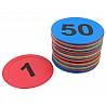 Round floor markings with numbers 1-50