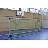 Trolley for youth soccer goals mounted,
