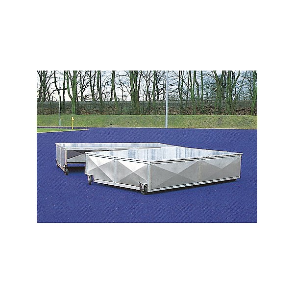 Movable cover for pole vault and high jump mats